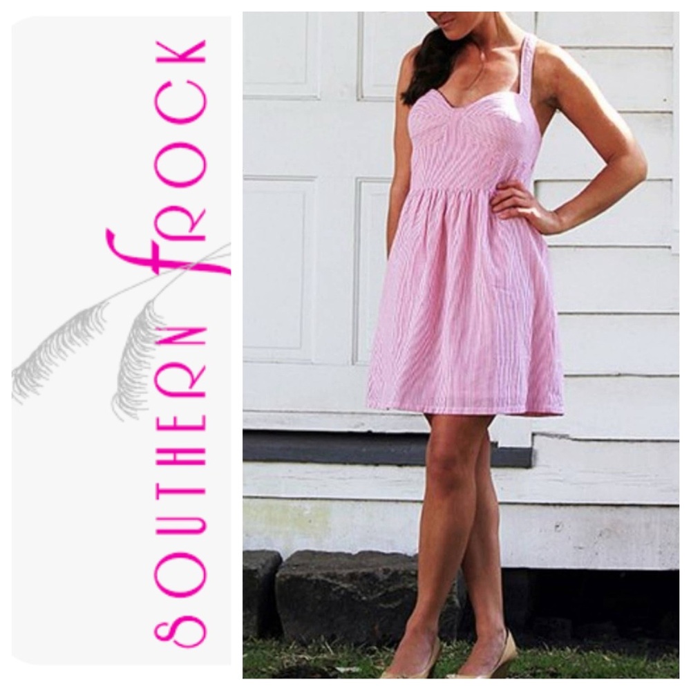 Southern Frock Pink/White Striped Mini